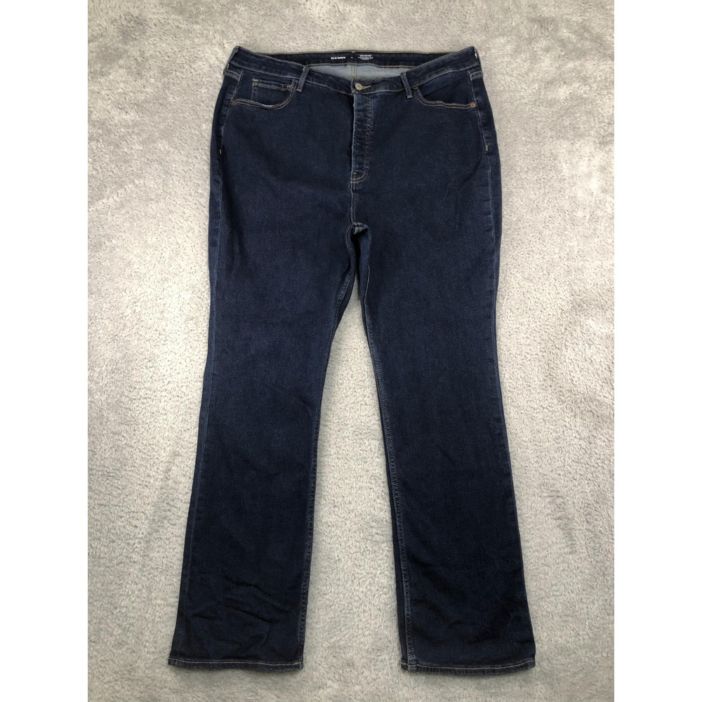 Old Navy Jeans Womens 18 (39x31) Blue Kicker Boot Cut Extra High Rise Button Fly